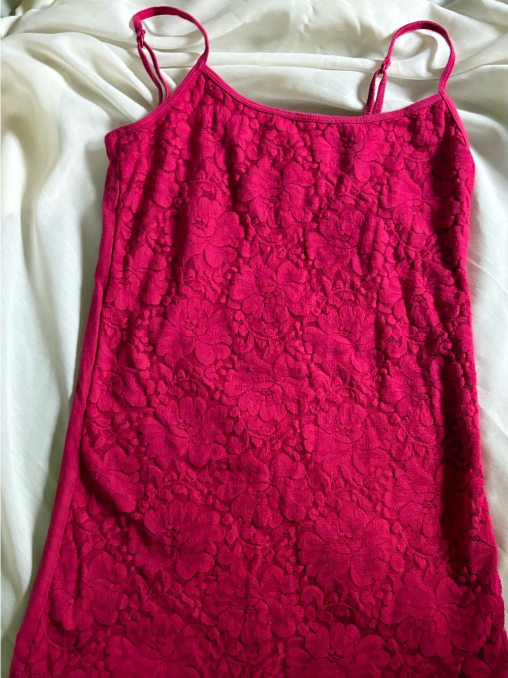 Aeropostale Hot Pink Lace Cami with Adjustable Straps